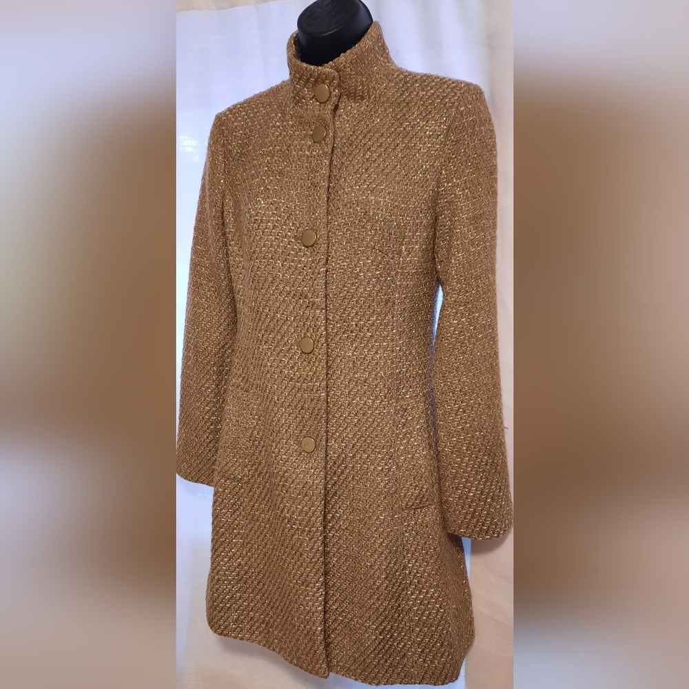 Banana Republic Women's Gold Textured Teddy Coat - Picture 8 of 13